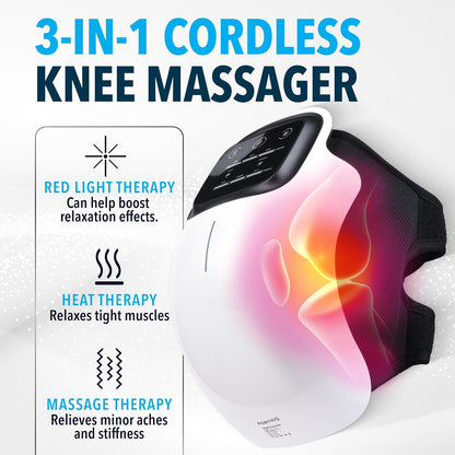 Brand New 2025 Kneeal™ 3-in-1 Heated Knee Massager with Red Light & Vibration Therapy